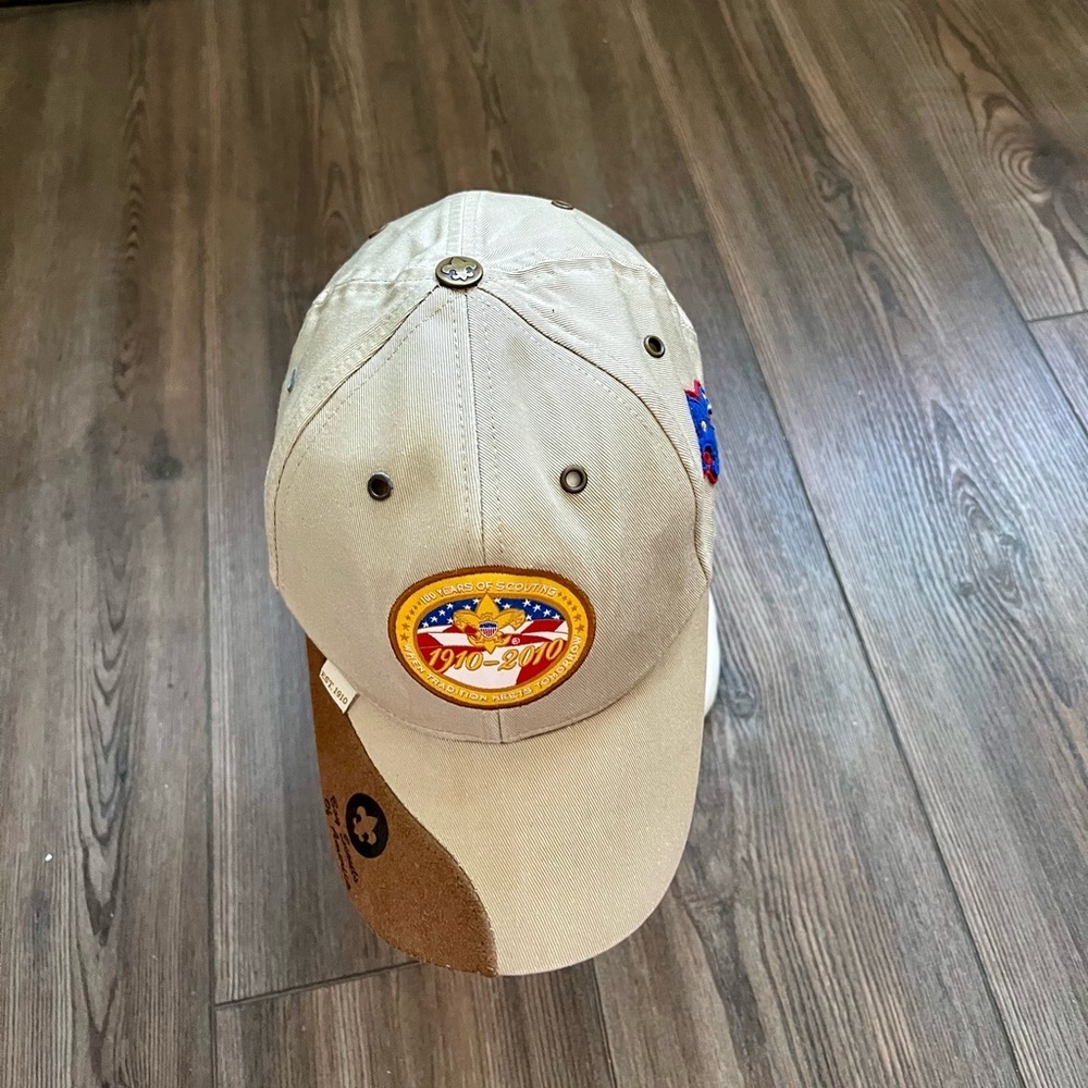 Beige and Brown Baseball Cap with Patch - Picture 6 of 11